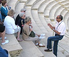 Paulist historian Father Paul Robichaud, CSP, delivers the homily during Saturday evening Mass Nov. 7 at St. Paul the Apostle Chapel in Horseshoe Bay, served byThe Paulist pilgrims visit the ancient Roman ampitheater at Caeseria National Park in Israel. Paulists.