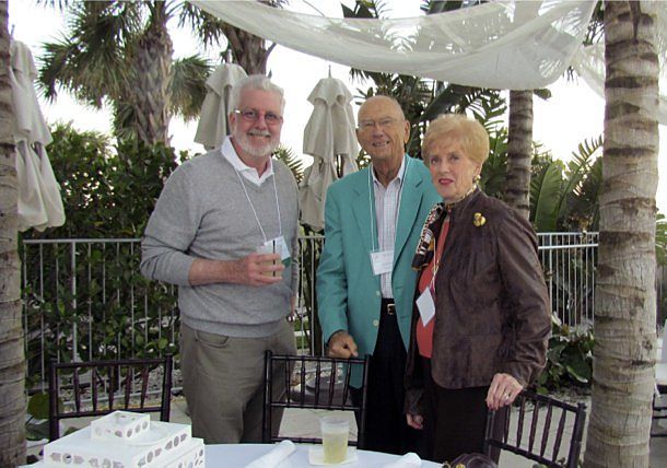 Father Bob Rivers, CSP, mingles at the welcome clam bake of the Third Annual Paulist Open Nov. 4 in Vero Beach, Fla.