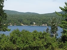 The view of Lake George and the Adirondack Mountains from the Priest House of St. Mary's on the Lake.