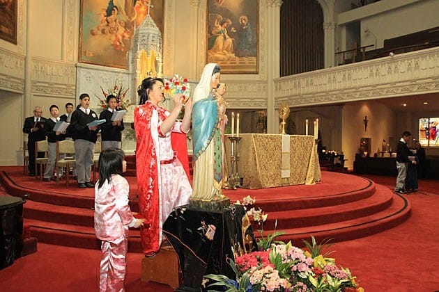 The 2012 May crowning held at Old St. Mary's Cathedral with St. Mary's School and Holy Family Chinese Mission in San Francisco.
