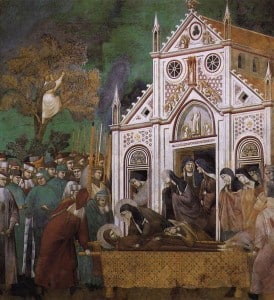St. Clare mourning the death of St. Francis by Giotto