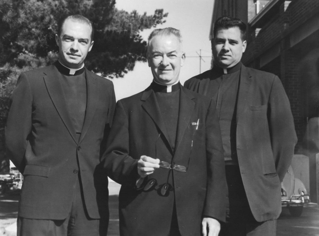 Paulist Fr. Lionel DeSilva with Fr. Donald Howard (left) and Fr. Francis McGough (center).