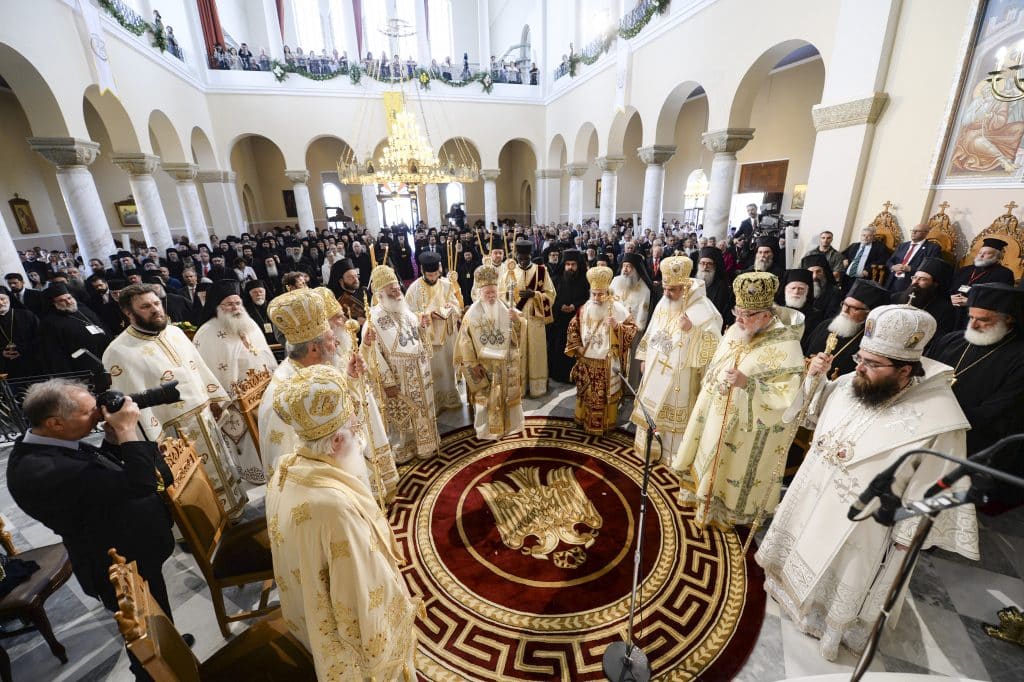 Prayer service during Orthodox Council in Crete