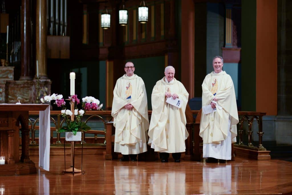 Paulist Fr. Eric Andrews, Paulist Fr. John Foley, and Paulist Fr. Rick Walsh