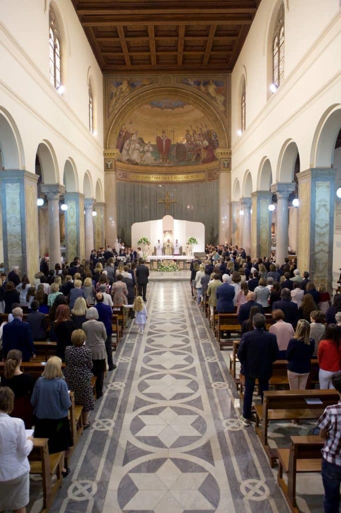 During a Mass at St. Patrick's / San Patrizio in Rome