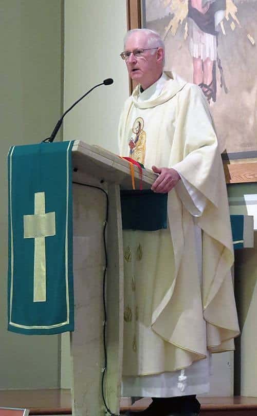 Paulist Fr. James Haley preaching at St. Peter's Church in Toronto, Canada