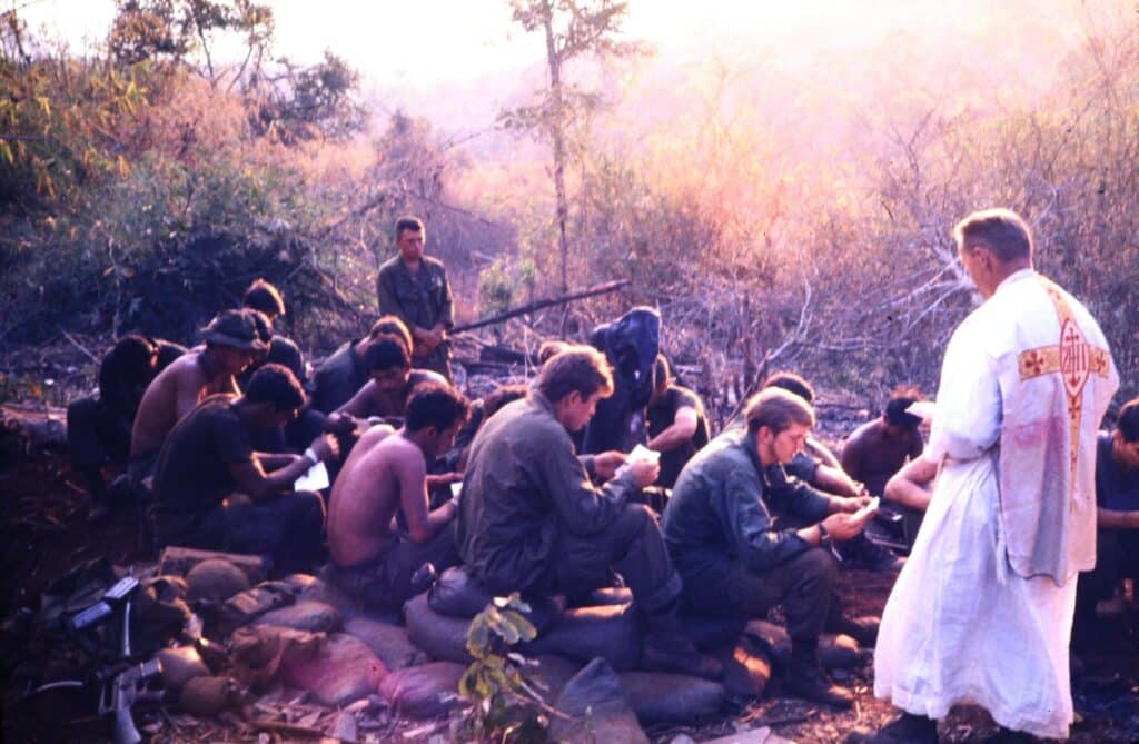  Fr. Kevin Devine celebrating mass with American soldiers in Vietnam